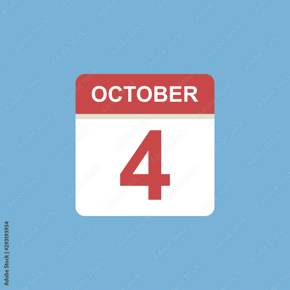 Fototapeta premium calendar - October 4 icon illustration isolated vector sign symbol