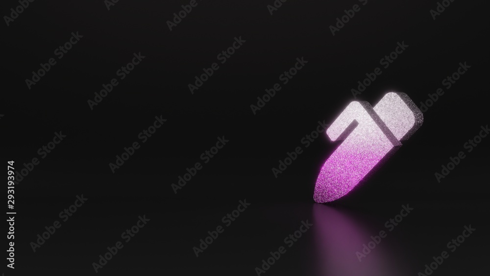 science glitter symbol of pen alt icon 3D rendering science glitter symbol of pen alt icon 3D rendering