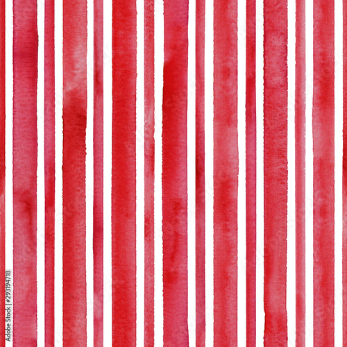 Watercolor red stripes on w...