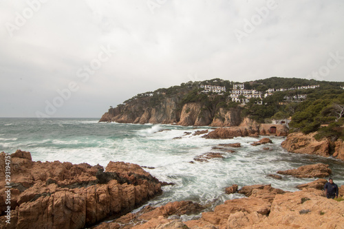 natural landscape of sea rocks and sand