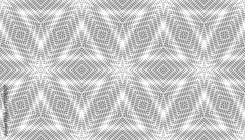 Optical illusion of volume and movement of geometric shapes. Abstract seamless pattern.