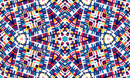 Optical illusion of volume and movement of geometric shapes. Abstract seamless pattern.
