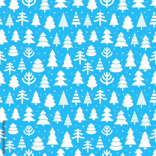 Winter forest. Seamless vwctor pattern photo