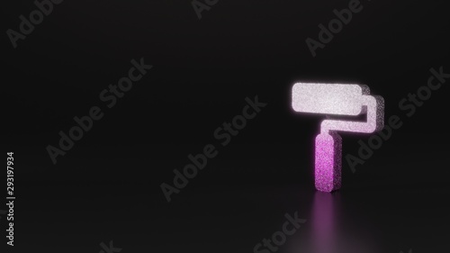 Fototapeta Naklejka Na Ścianę i Meble -  science glitter symbol of roller icon 3D rendering