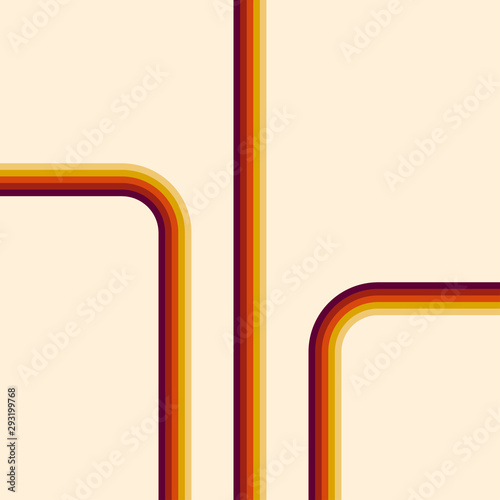 70s, 1970 abstract vector stock retro lines background.