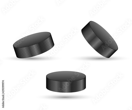 Hockey Puck Isolated on White Background. Vector illustration.