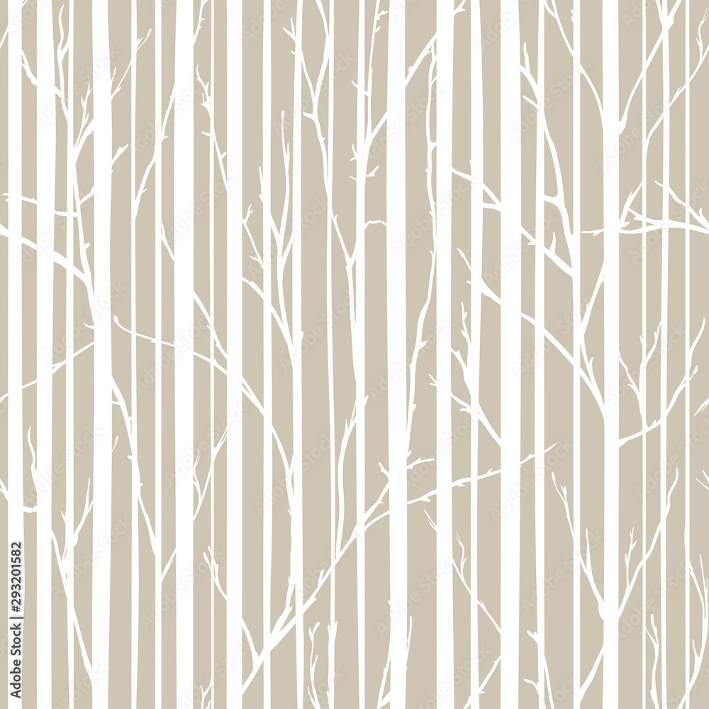Fototapeta Branches of trees intertwine. Seamless pattern natural theme. Branches and stripes pattern