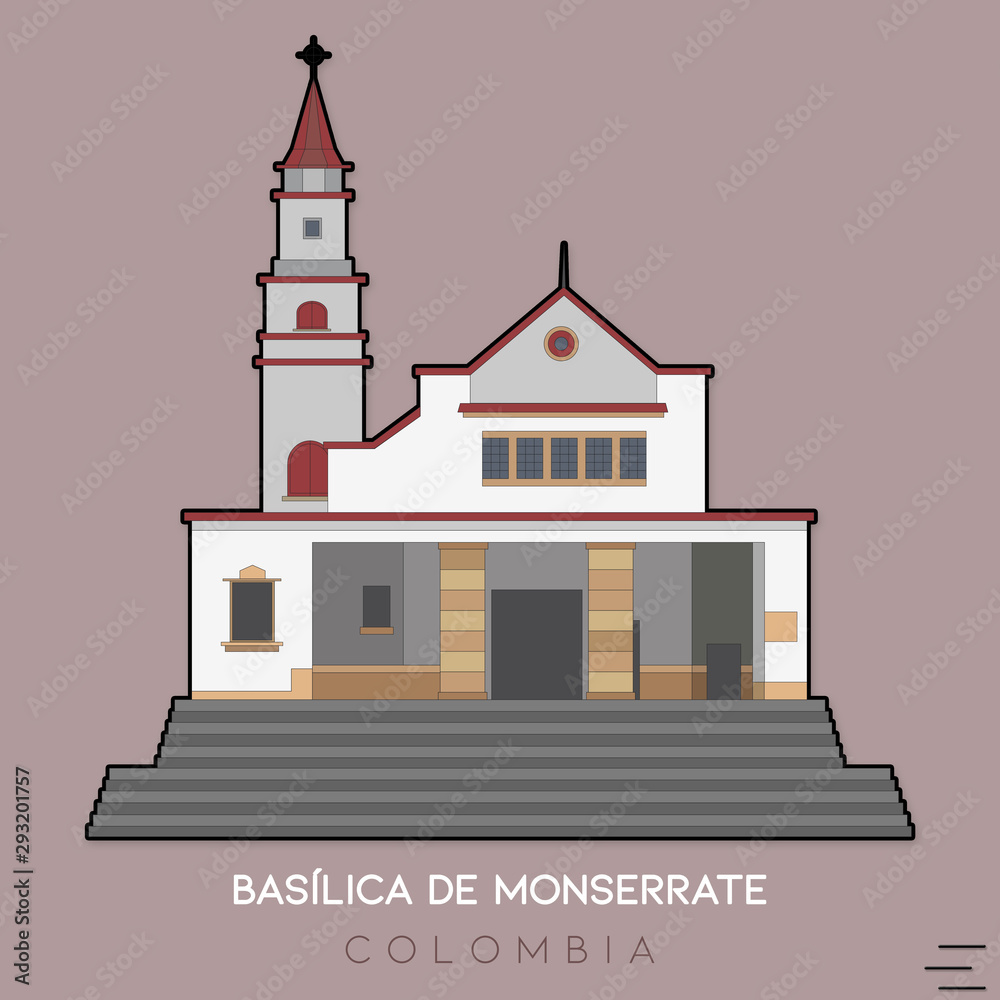 Basílica de Monserrate, Bogotá, Colombia Stock Vector | Adobe Stock