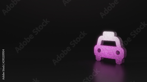 science glitter symbol of taxi icon 3D rendering © Destrosvet