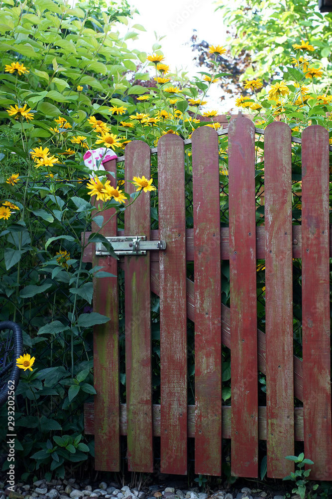 old wooden gate in the garden old wooden gate in the garden