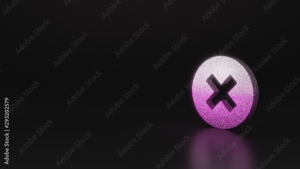 science glitter symbol of times circle icon 3D rendering science glitter symbol of times circle icon 3D rendering