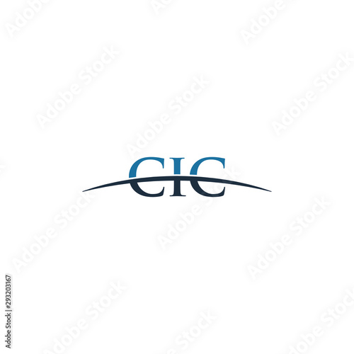 Initial letter CIC, overlapping movement swoosh horizon logo company design inspiration in red and dark blue color vector