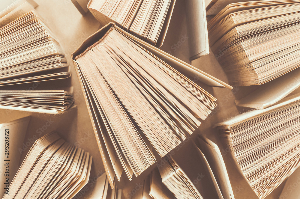 Obraz premium Collection open books. Education background. Top view