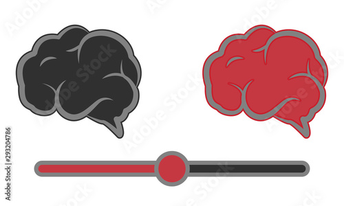 brain icons on vector
