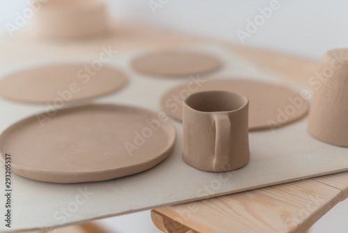 Clay pottery workshop, the process of making ceramic crockery