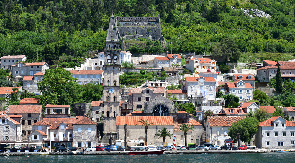 Herceg Novi ancient town in Kotor bay in Montenegro