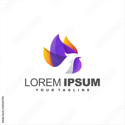 awesome bird gradient logo design