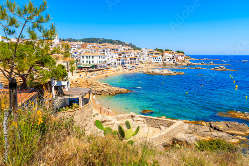 View of beautiful coast in fishing village Calella de Palafrugell, Costa Brava, Catalonia, Spain