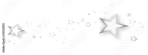 Stern Band Banner Sterne Silber Grau Hintergrund Welle