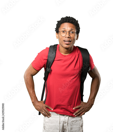 Amazed young man looking gesture