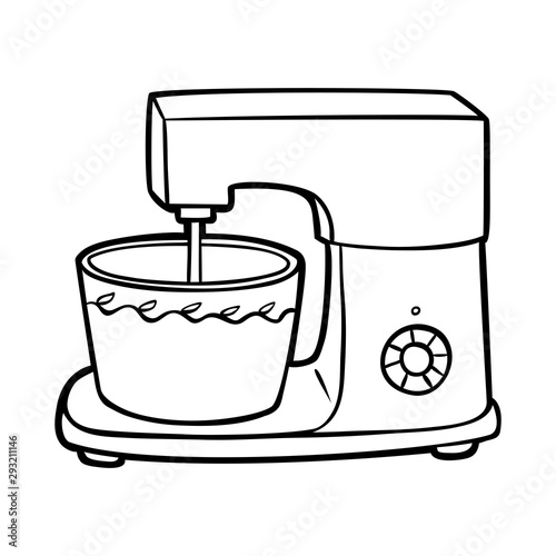 Coloring book for children. Stand mixer.