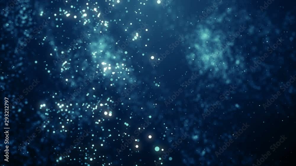 Particles blue bokeh dust abstract light motion titles cinematic background loop