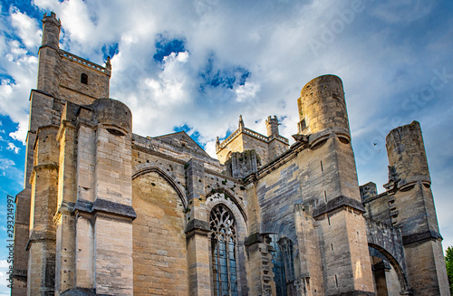Narbonne Cathedral with blu...