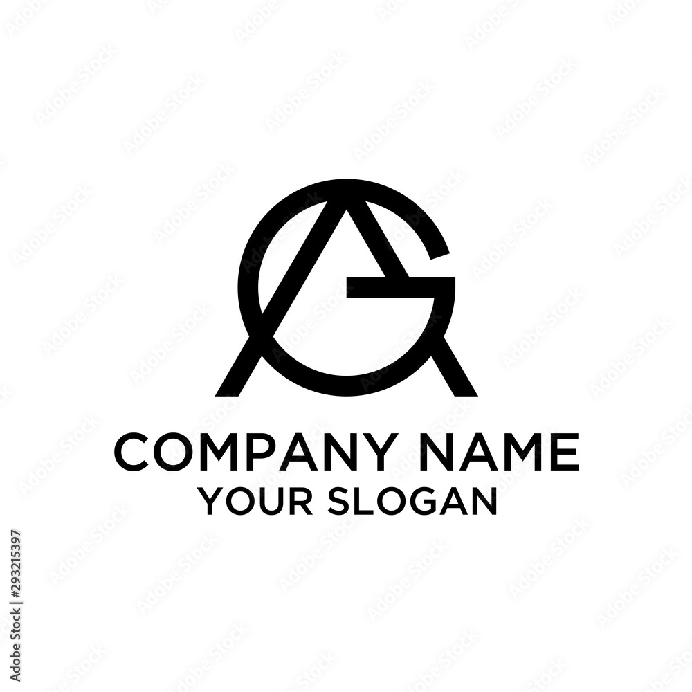 Initial Letter AG, GA Logo Design Template