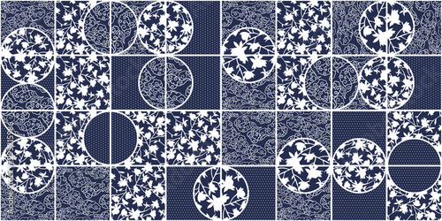 Blye Vector Azulejo Ceramic Tiles. Portuguese Azulegos Seamless Pattern with White and Cyan Colors in modern style. For wall prints and floor design