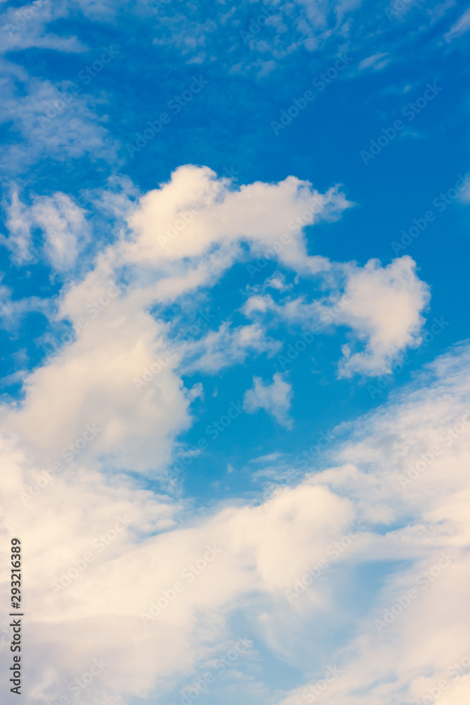 white Cirrus clouds on blue the sky