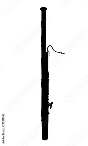 vector silhouette of a bassoon