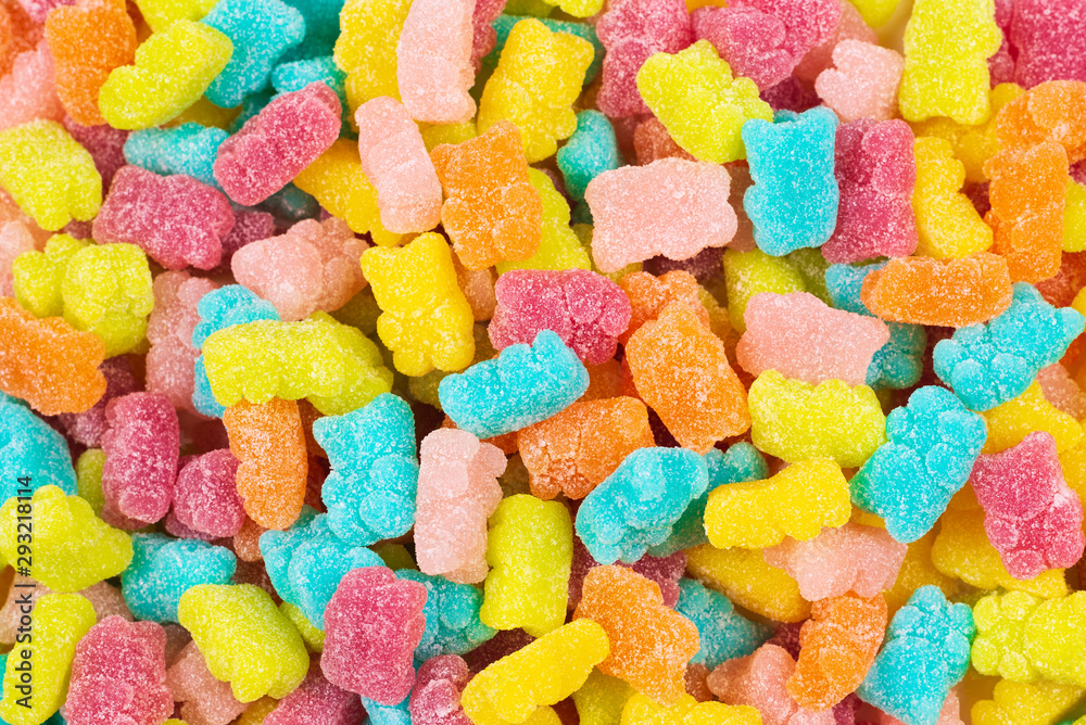 Jelly sweats bears background. Top view. Jelly sweats bears background. Top view.