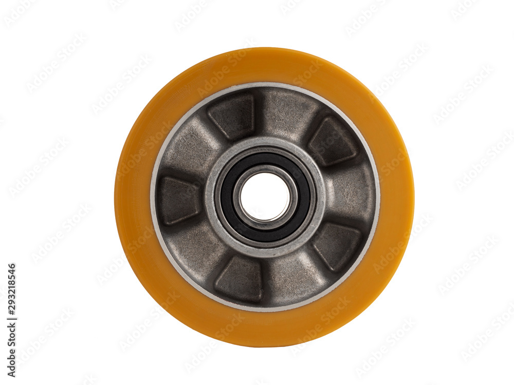 An industrial wheel made of aluminum and polyurethane An industrial wheel made of aluminum and polyurethane