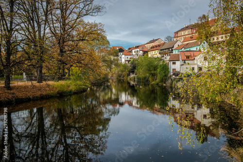 Czech Kurmlov in the fall. Autumn travel to Europe. Golden autumn in the Czech Republic