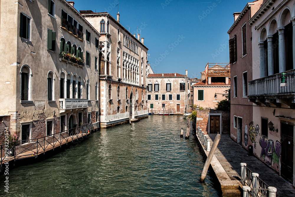 The historic city of Venice built on the water in Italy