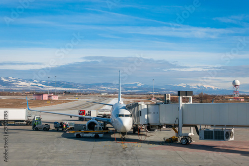 Airplane Refueling at Sofia Airport, Bulgaria, Europe