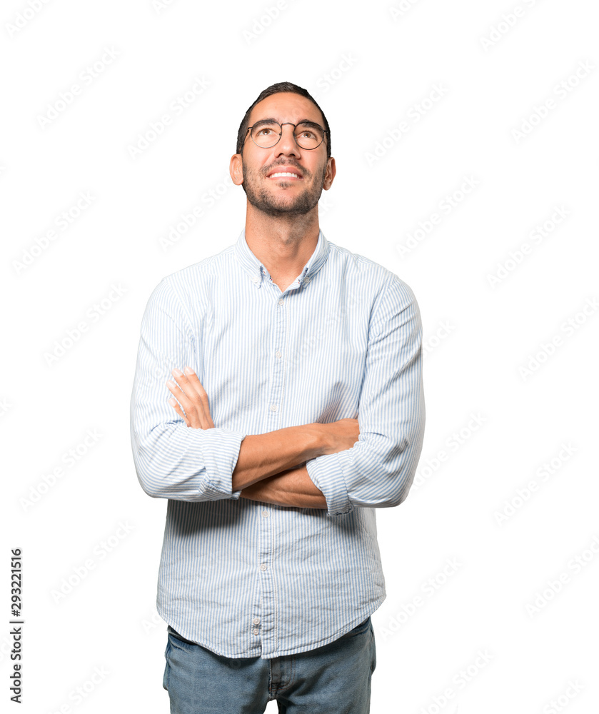 Happy young man looking Happy young man looking