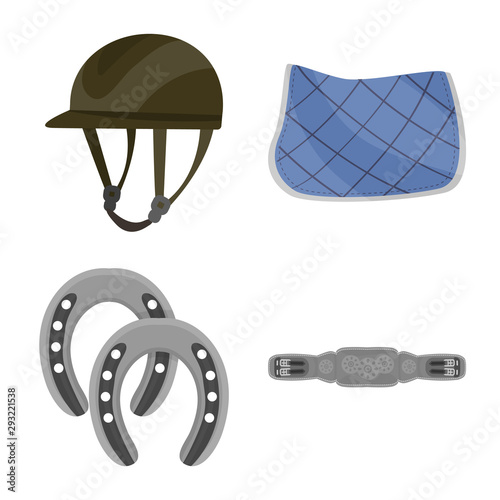 Isolated object of horseback and equestrian sign. Set of horseback and horse stock vector illustration.