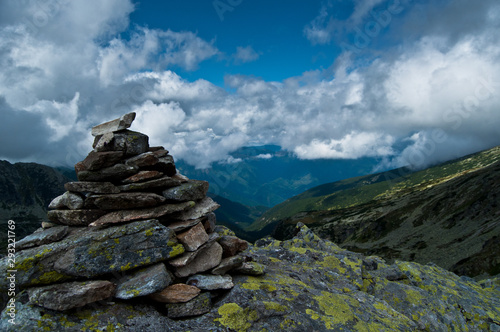 High-altitude landscape with glacier lakes from the Retezat Peak of the Carpathian Mountains   © IulianZoltan