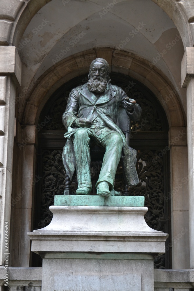Statue of the Flemish writer Hendrik Conscience, pioneer of Dutch-language literature in Flanders, Antwerp, Belgium