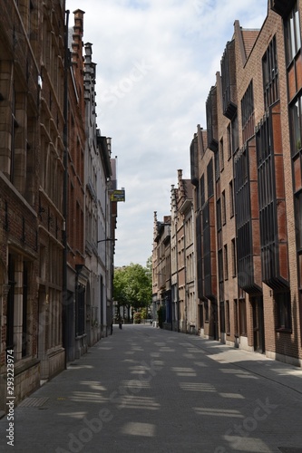 Picturesque street in the old city of Antwerp, Belgium