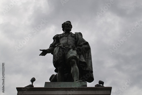 Statue of Paul Rubens (1587 - 1640), in Groenplaats, historic square in Antwerp (Anvers), Belgium