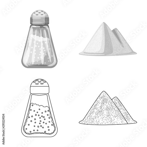 Isolated object of cooking and sea icon. Set of cooking and baking stock symbol for web.