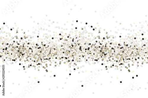 Silver sequins isolated on white background. Silver confetti.