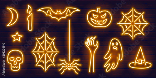 new set of halloween neon signs