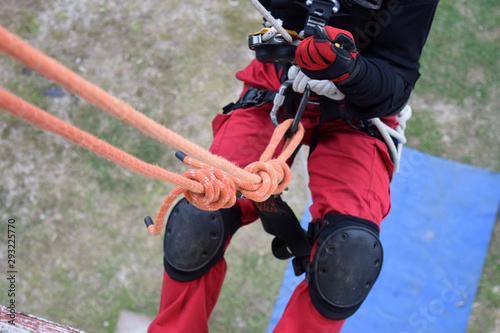 Climbing equipment for rescue team .