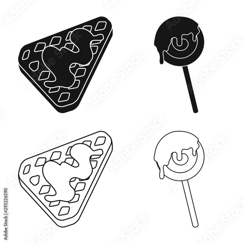 Vector illustration of confectionery and culinary logo. Collection of confectionery and product stock symbol for web.