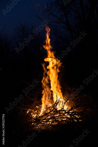 Bonfire in the night