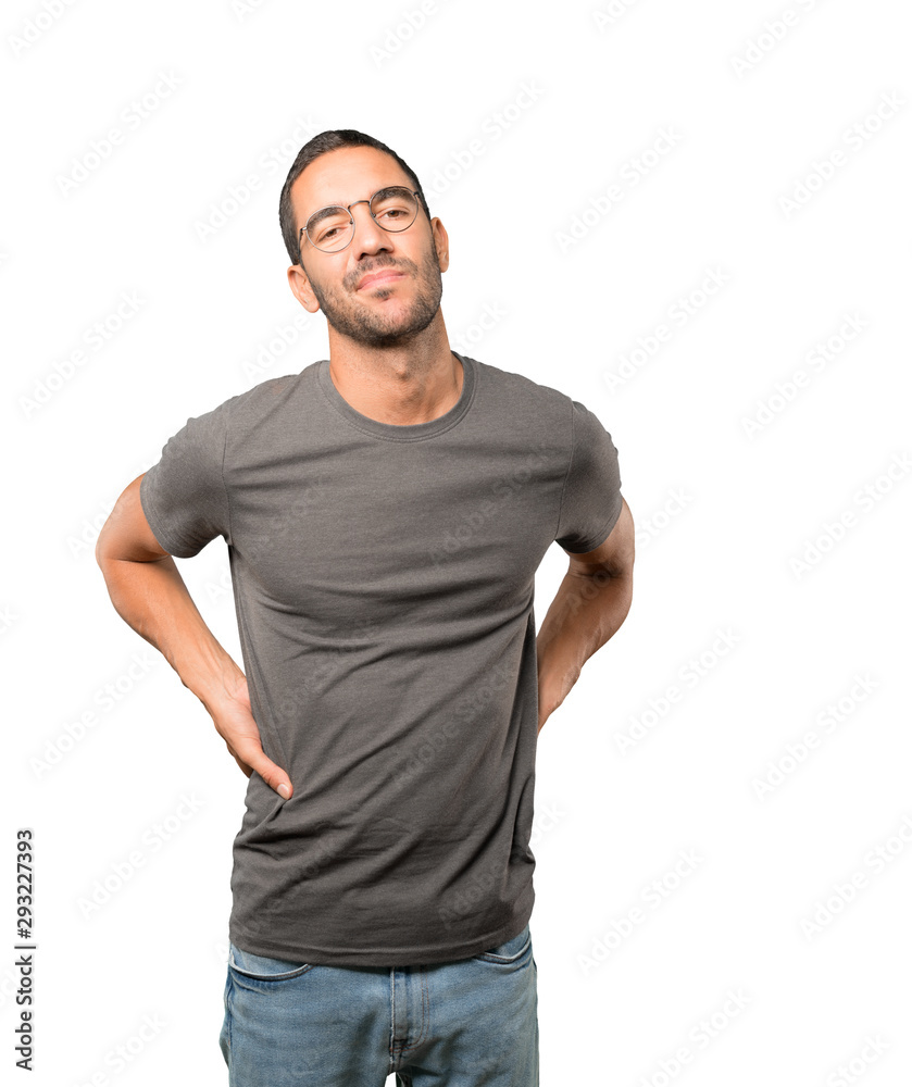 Fototapeta premium Tired young man posing