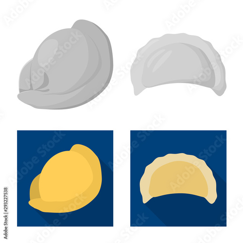Isolated object of products and cooking icon. Set of products and appetizer stock vector illustration.